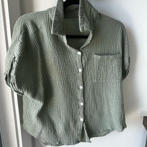 Light Green Blouse Shein Medium Women's Blouse Work Shirt
